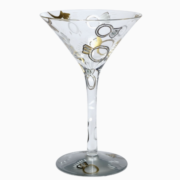 Lolita Other - Lolita Wedding Hand Painted 7.5oz Martini Glass with Attitude Recipe on Bottom